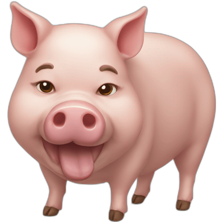 Cochon avec une tête de chat emoji