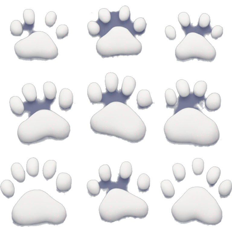 Snow paw prints emoji