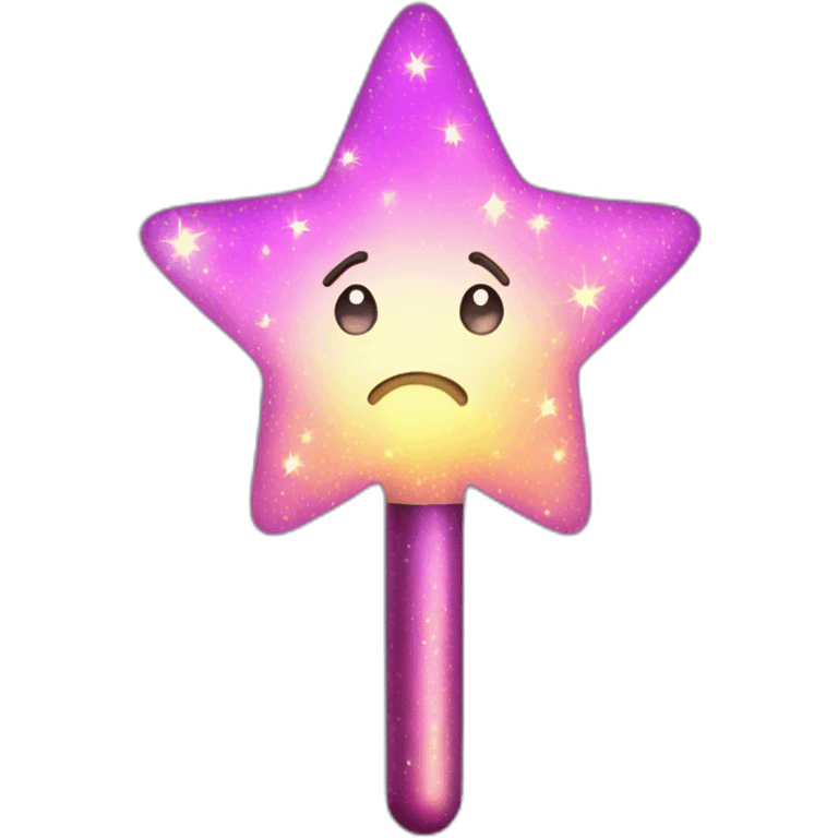 glowing magic wand with magic sparkles emoji