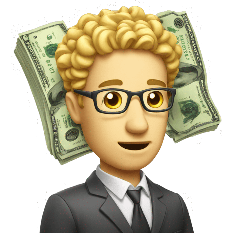 money brain smart man  emoji