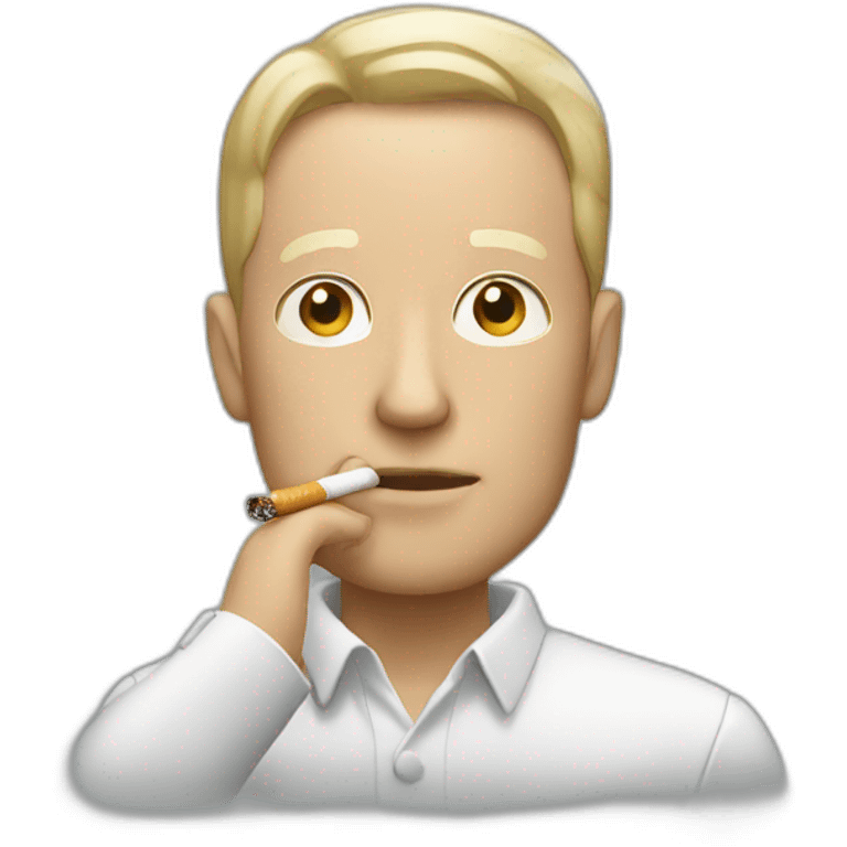 White man smoking cigarette emoji