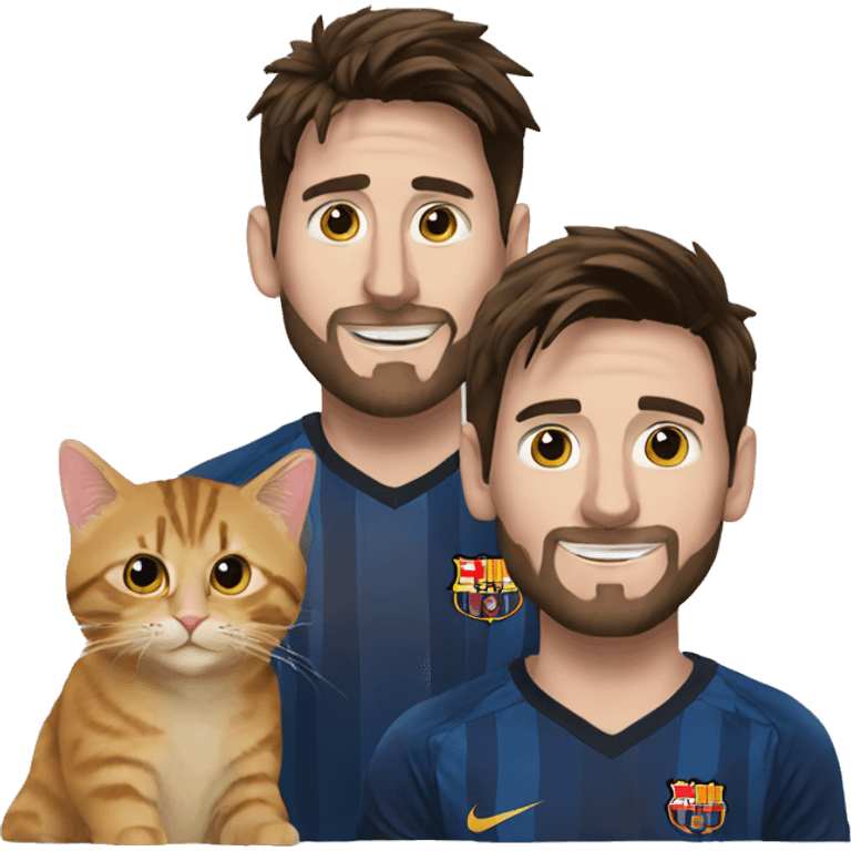 Messi and cat emoji