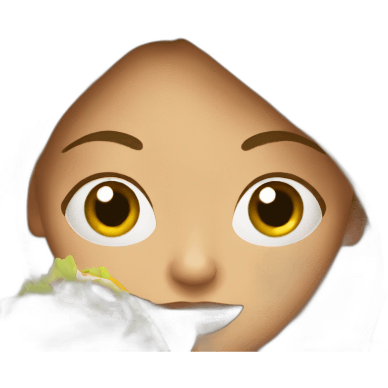 A woman with a bikini eating a taco emoji