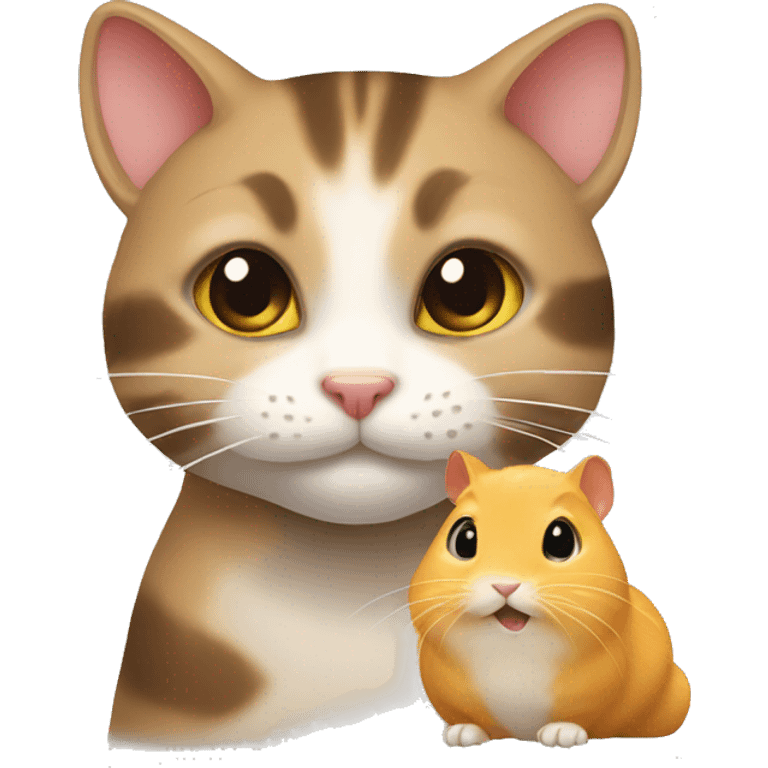 Eine Katze und ein Hamster  emoji