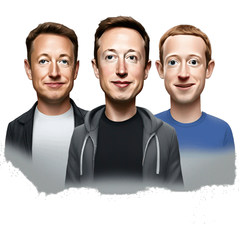 Elon Musk, Sam Altan and Mark Zuckerberg emoji