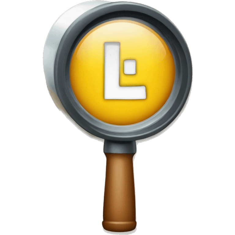 The letter L under a magnifier emoji