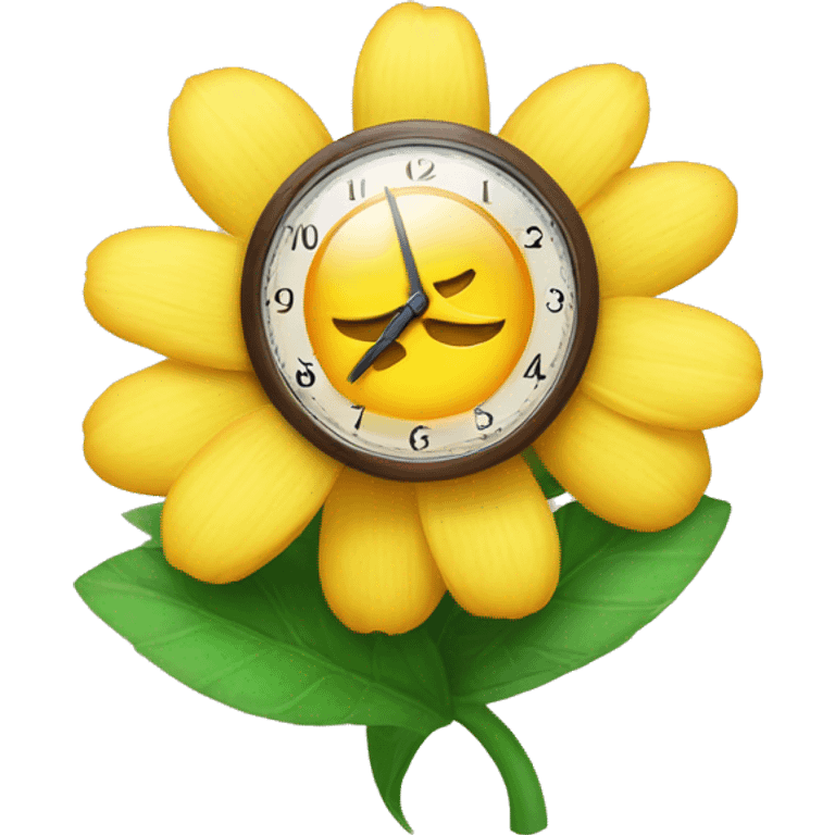 Blume und Uhr  emoji