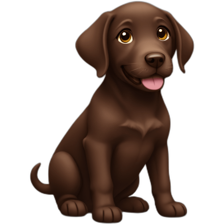 Chocolate labrador puppy happy emoji