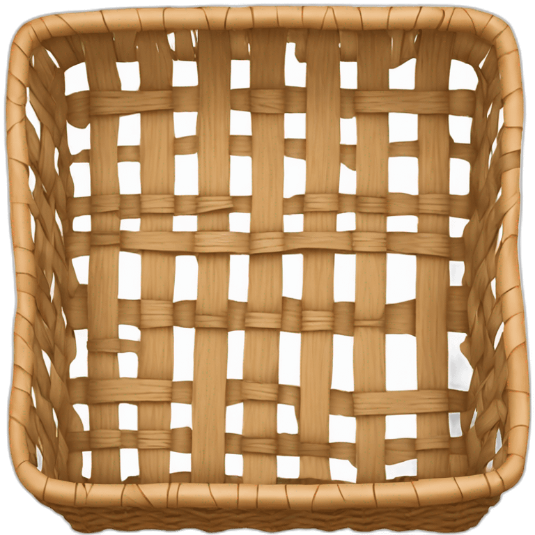 rectangular wicker basket without handles emoji