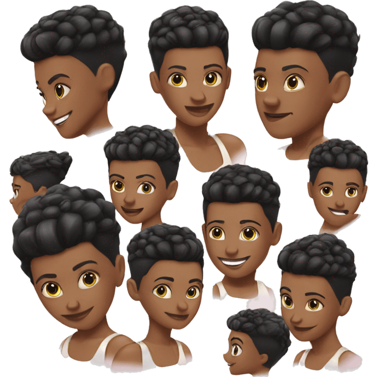 Low taper fade black hair emoji