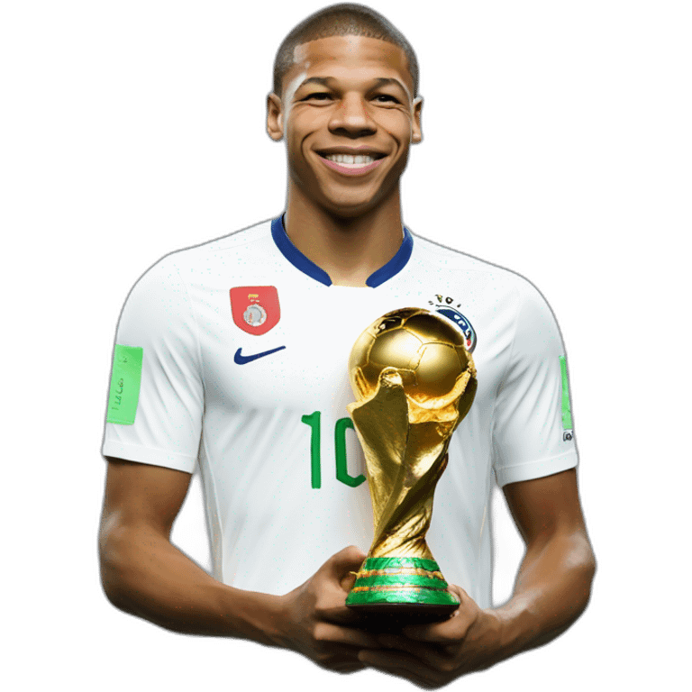 Mbappe entrain de soulever la coupe du monde et l euro en même temps emoji