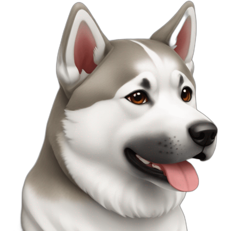 Akita inu brindle grey and red emoji