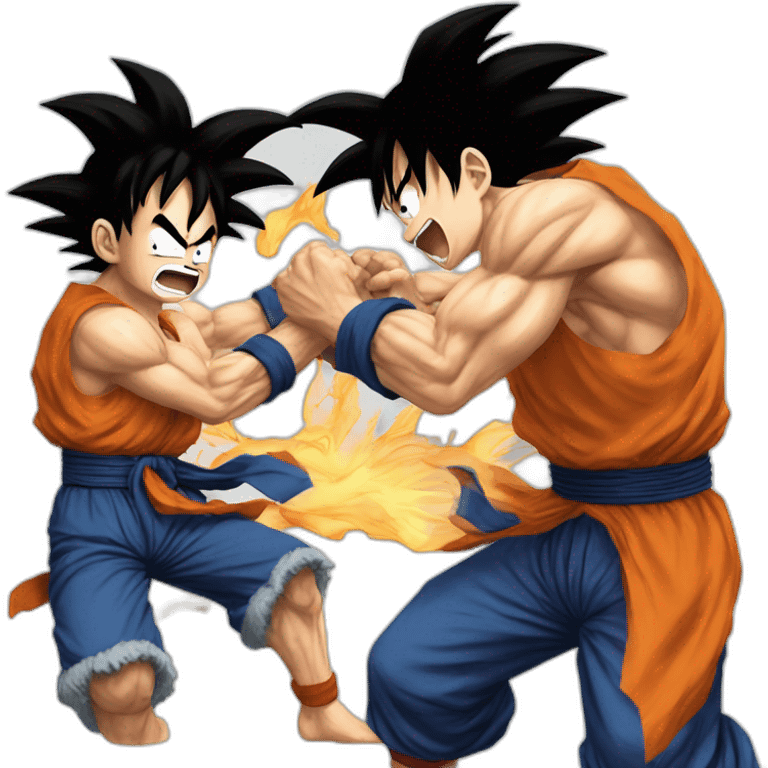 Goku beating up luffy emoji