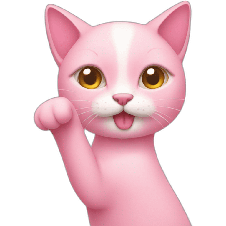 pink cat 'shush' gesture emoji