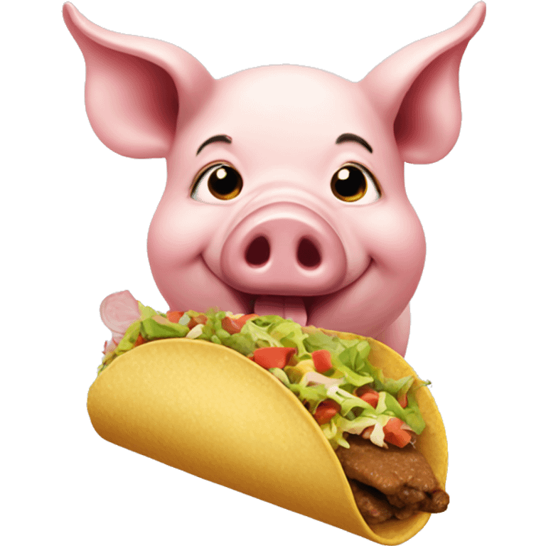 A pig eating a taco  emoji