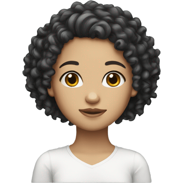 Black curly hair white girl emoji