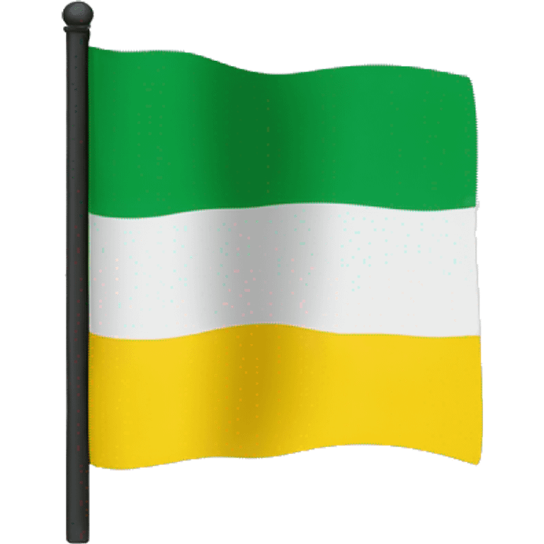 Flag with half green (on the left) and half yellow emoji