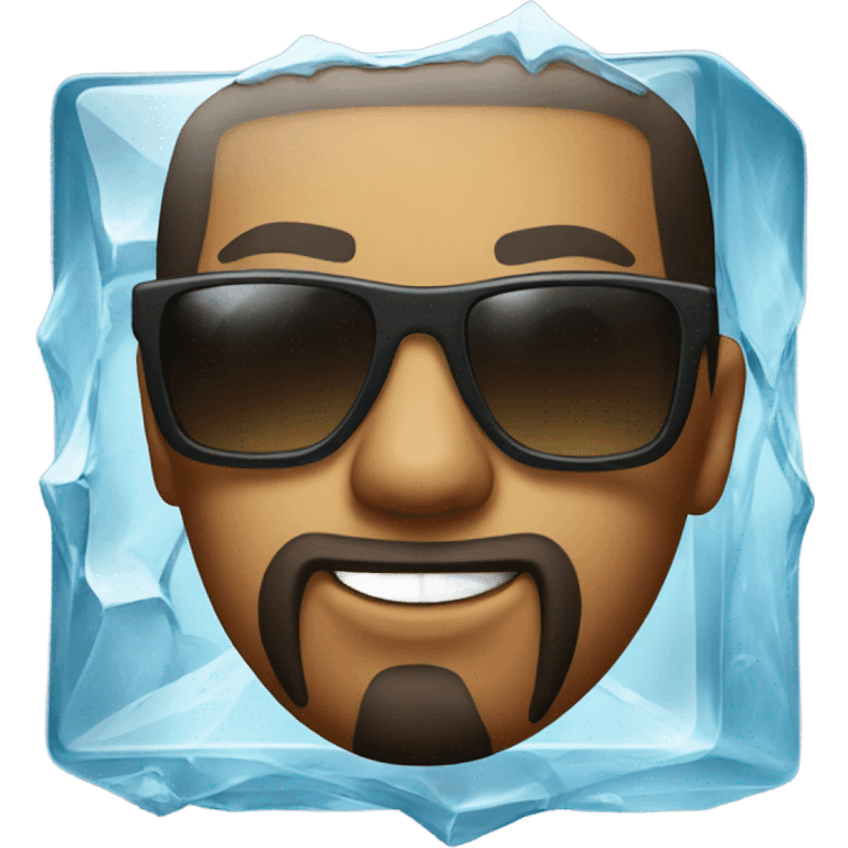 Ice cube wearing sunglasses emoji