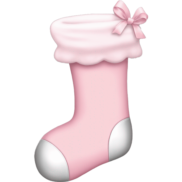 baby pink stocking with silver emoji