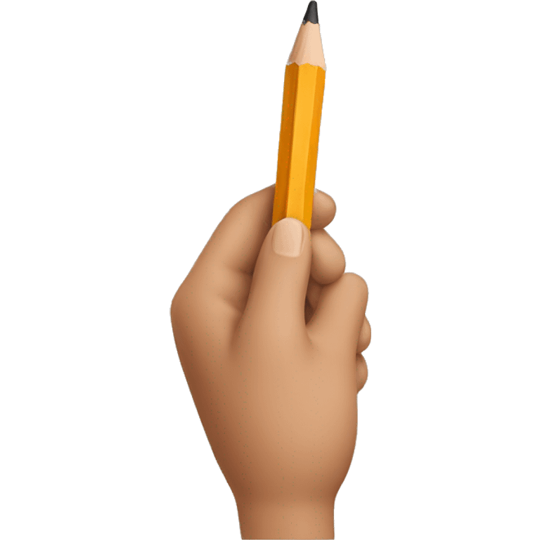 brown hand holding a pencil emoji