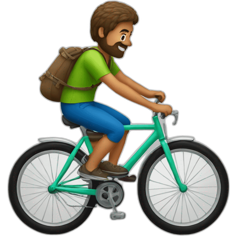 A kiwi riding a bike emoji