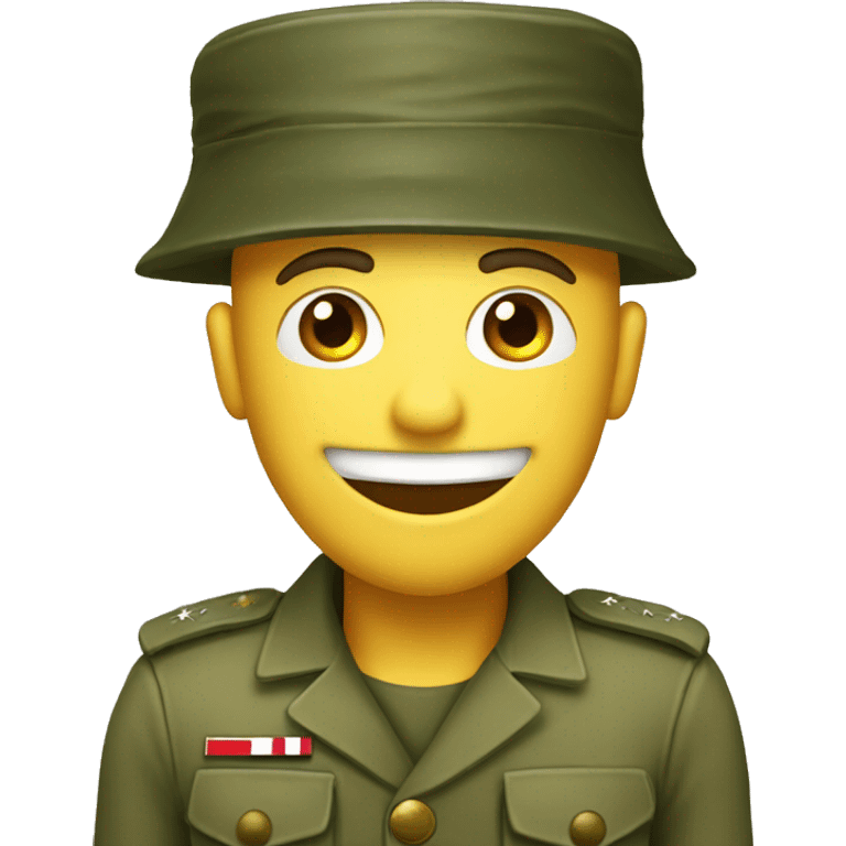 happy soldier with militar hat emoji