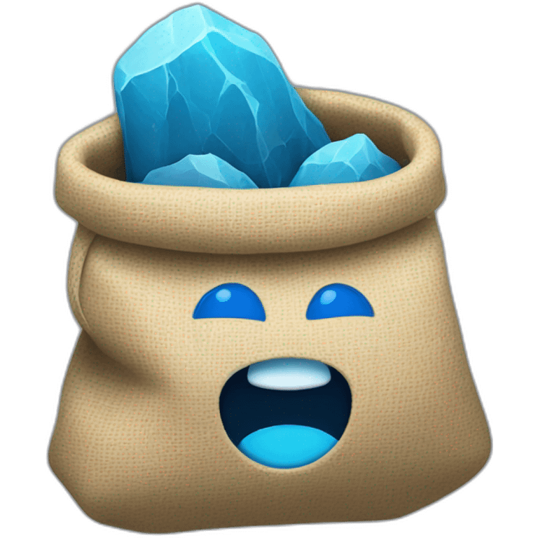 Little blue rocks in a little bag emoji