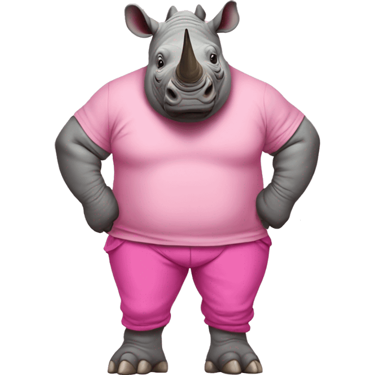 Rhino in pink pants emoji