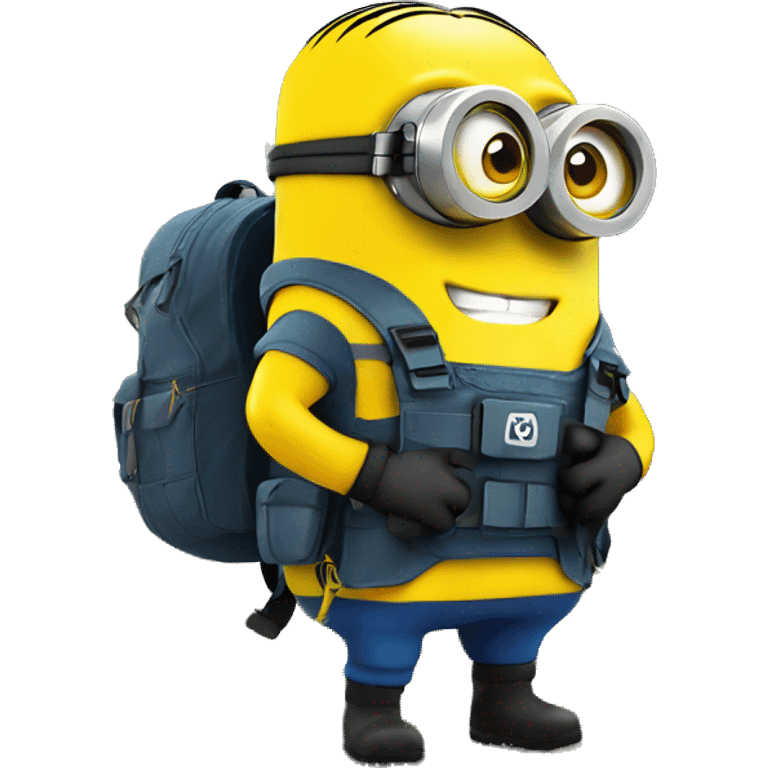 A Minion in survival gear in the forest   emoji