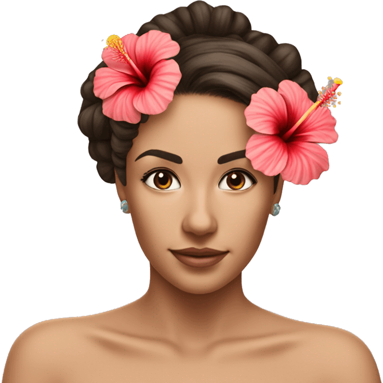 Hibiscus Flower in hair as a hairclip big  emoji