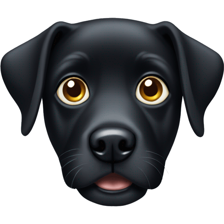 A black dog with big eyes emoji