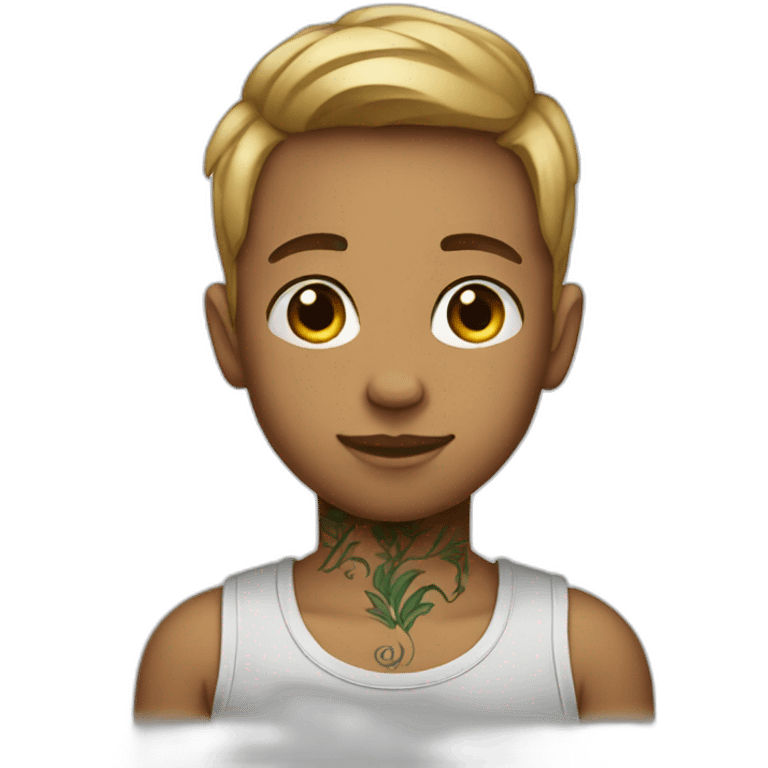 boy with neck tattoo emoji