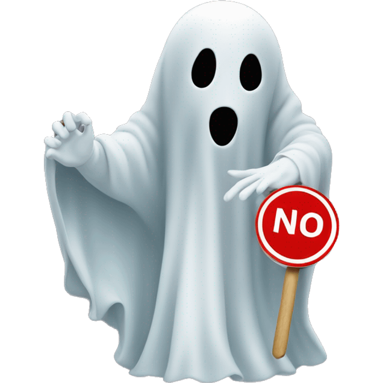 Ghost holding a 'no entry' sign emoji