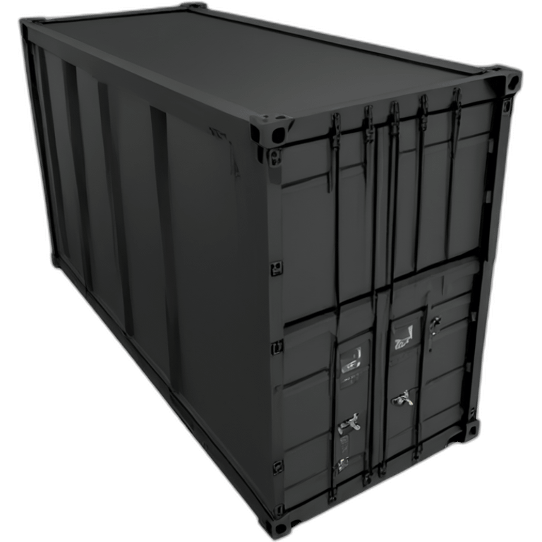 Futuristic tall rectangular military container colored matte black emoji