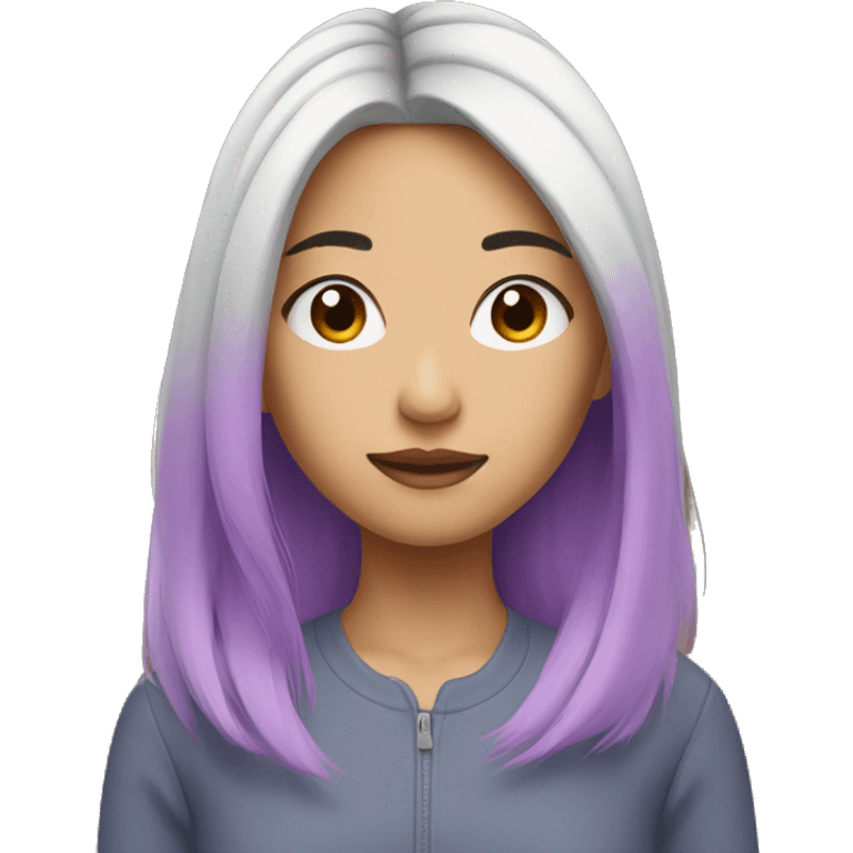 asian girl with split dye hair emoji