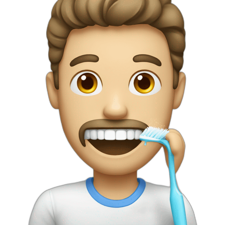 a man brushes his teeth emoji