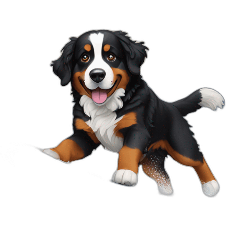 bernese mountain dog snow surfing emoji