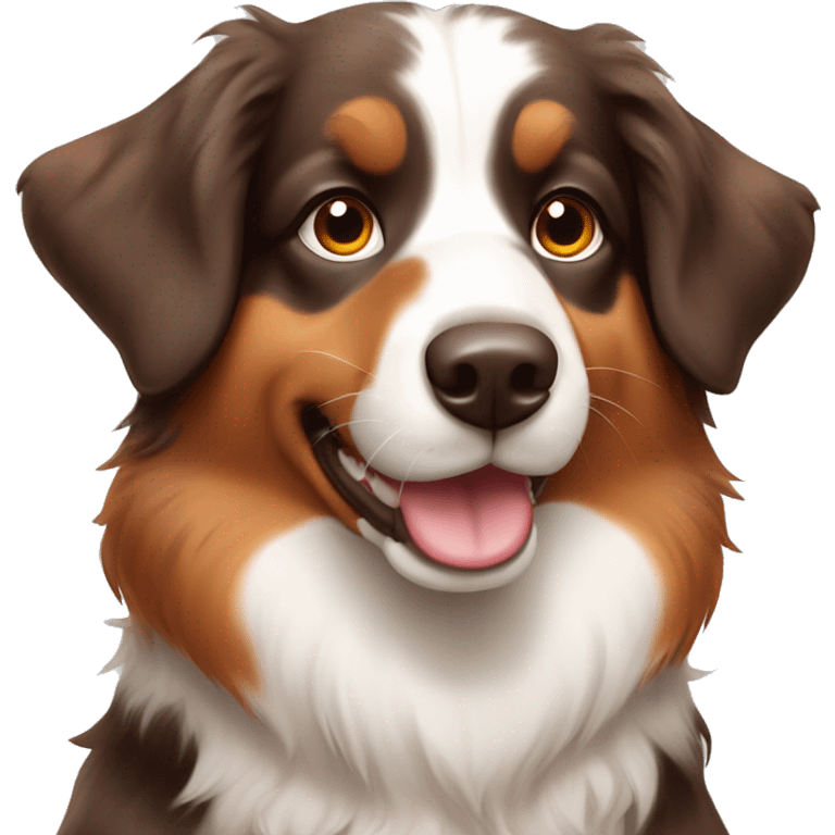 Australian sheperd dog red tricolor emoji