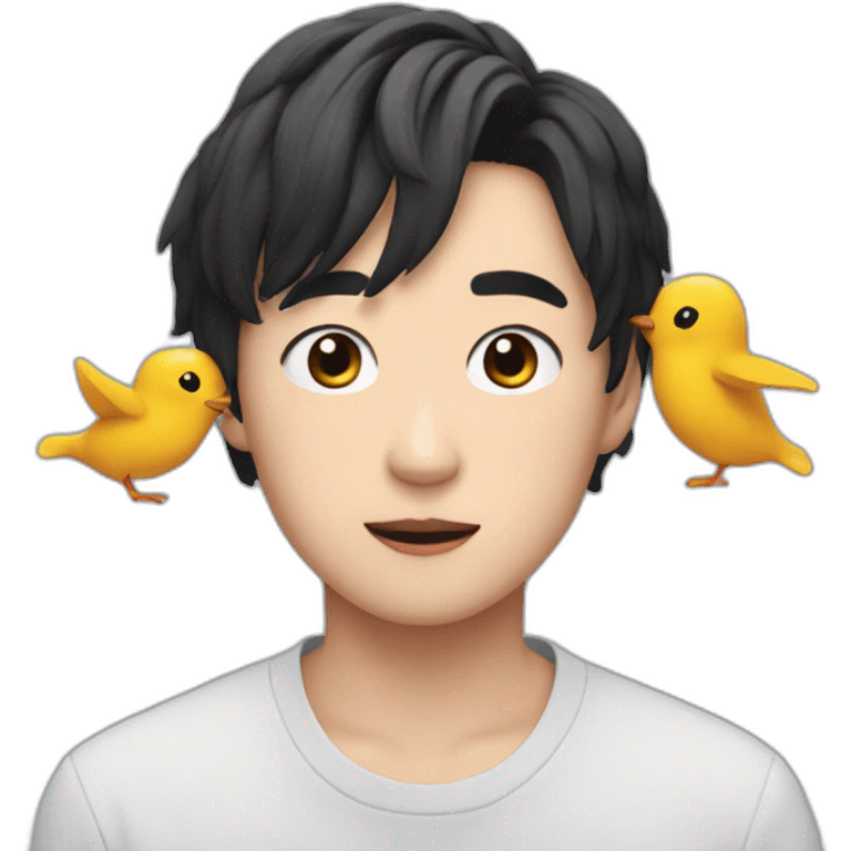 Kai from txt with penguin  emoji