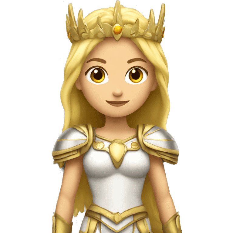 Blond Valkyrie full body with crown and wings emoji