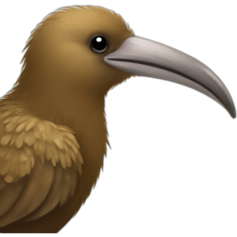 kiwi bird, cute little brown bird with a very long thin beak emoji