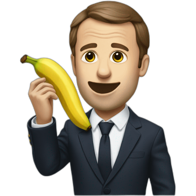 Macron eating a banana  emoji