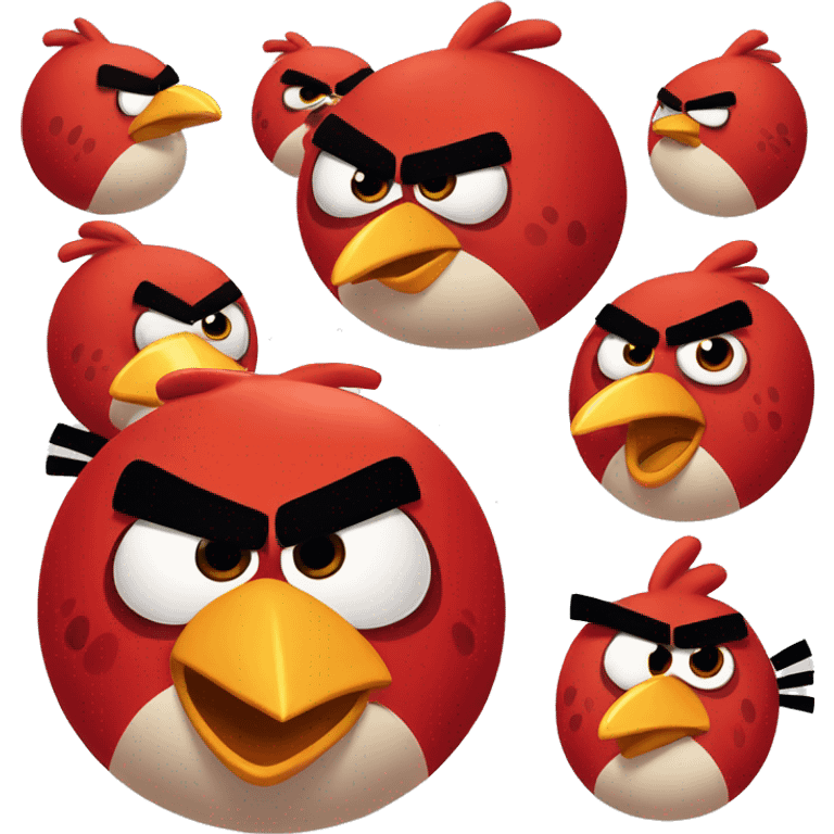 Red color angry bird  emoji