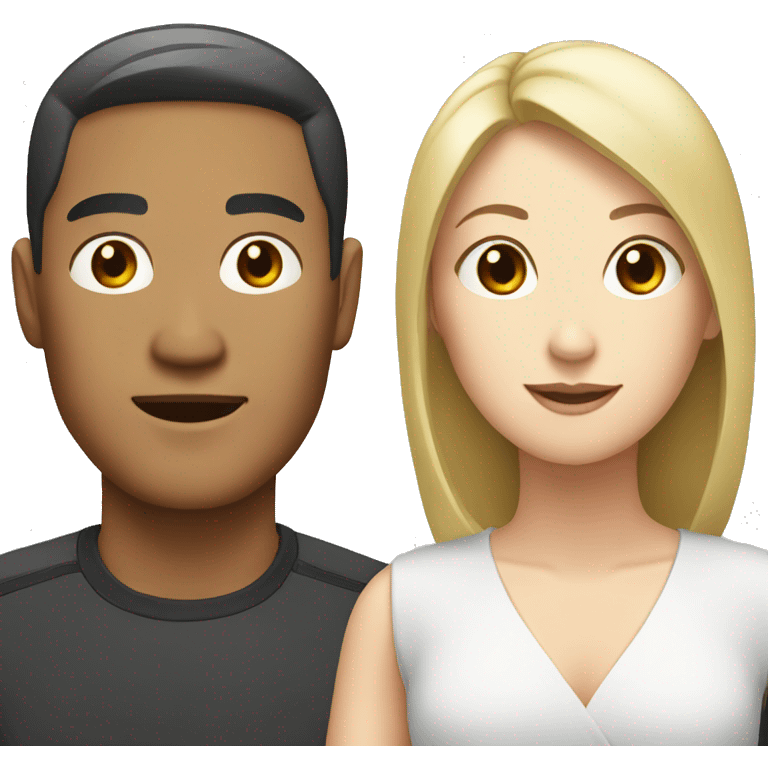 asian man and white woman emoji