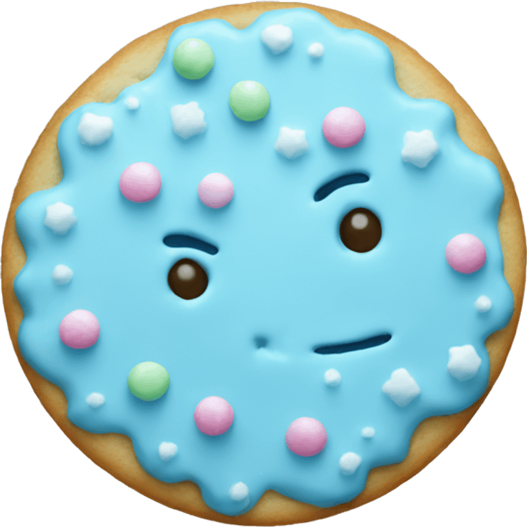 pastel blue christmas cookie emoji