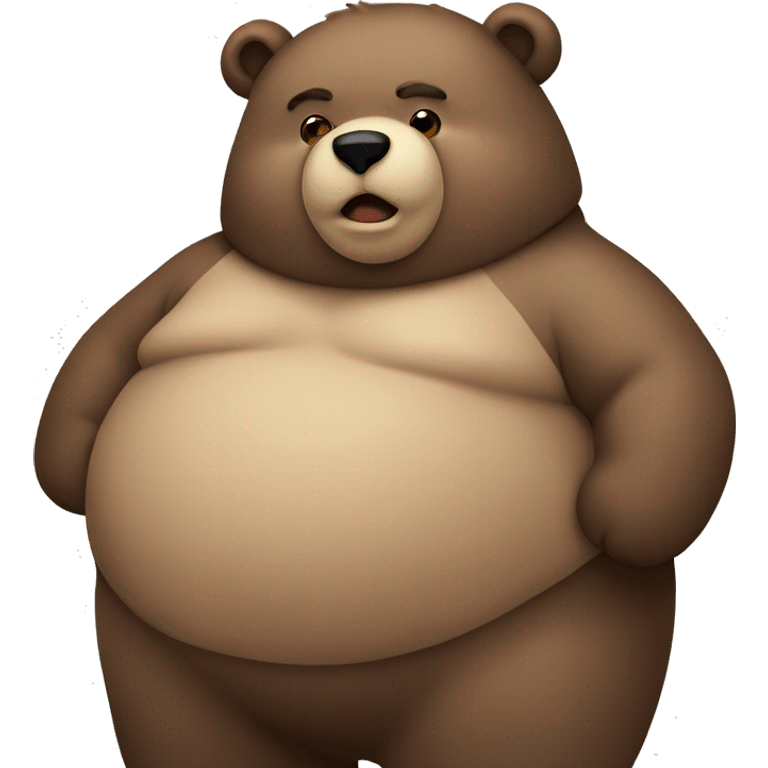 chubby bear with a belly emoji