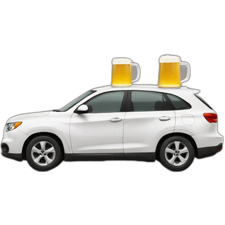 Car with a beer emoji