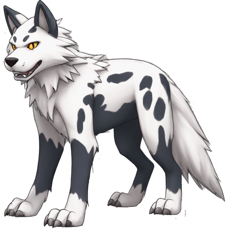  Cool Edgy Digimon-Fakemon-Wolf with edgy markings full body emoji