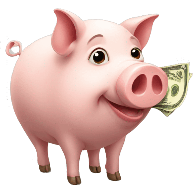 Pig with money emoji