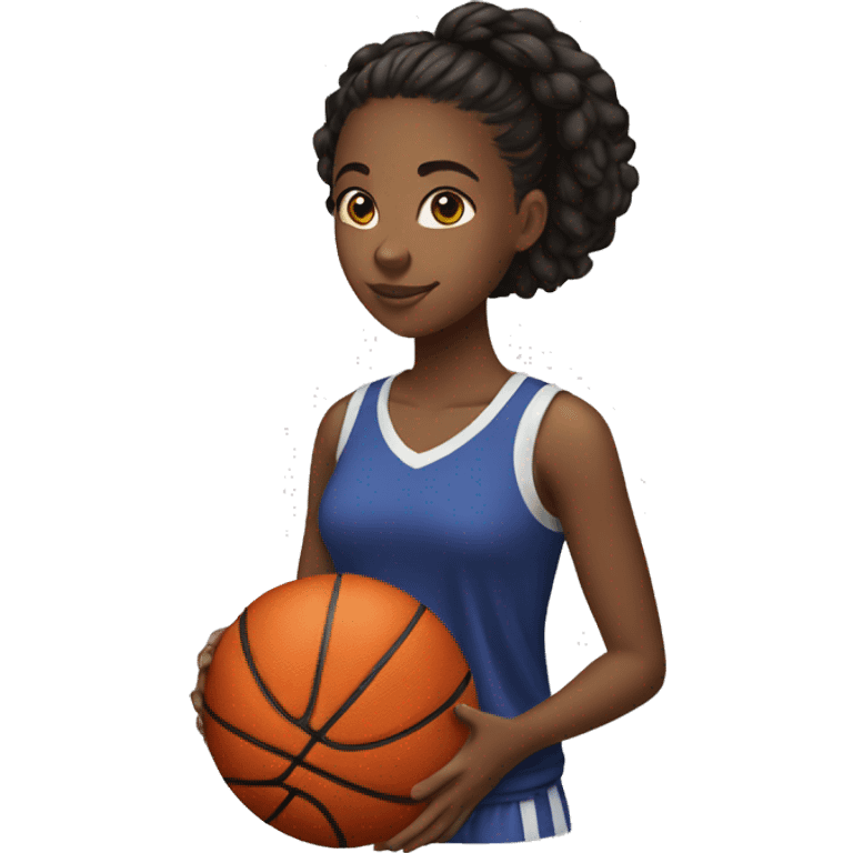 teenage black female who likes to read and play basketball emoji